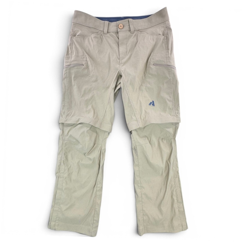 Eddie Bauer First Ascent Mens 35x30 Convertible Zip Off Hiking Pants Tan Khaki